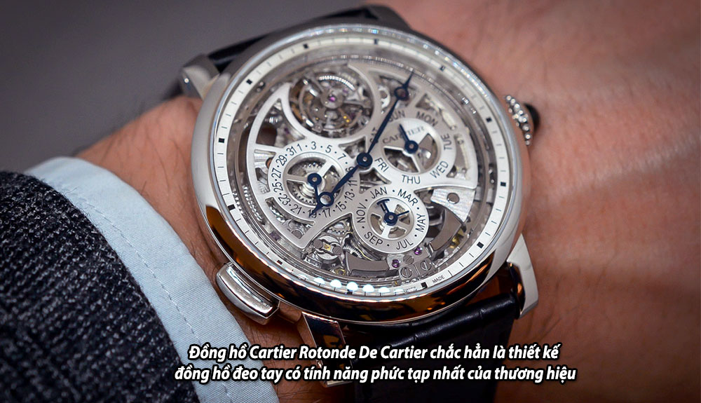 Đồng hồ Cartier Rotonde De Cartier chắc hẳn là thiết kế đồng hồ đeo tay có tính năng phức tạp nhất của thương hiệu